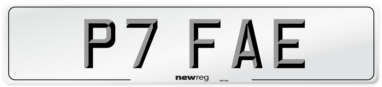 P7 FAE Number Plate from New Reg